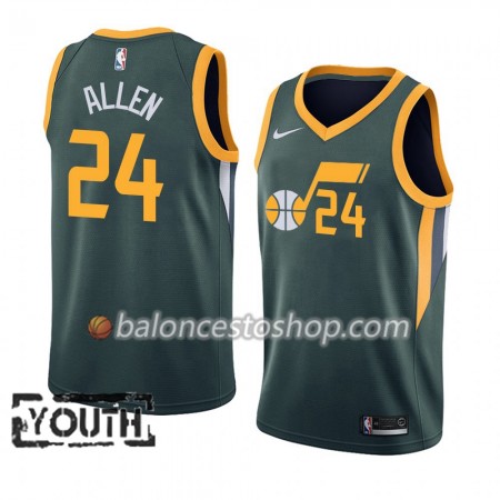 Camiseta Niños NBA Utah Jazz Grayson Allen 24 2018-19 Nike Verde Swingman